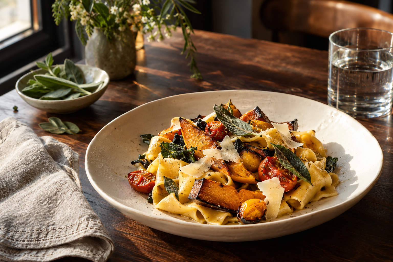 Restaurant design concept with seasonal food photography